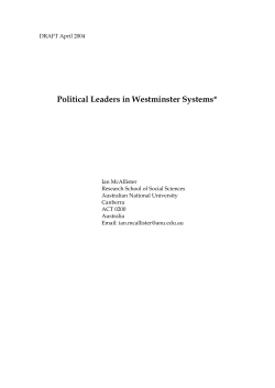 Political Leaders in Westminster Systems