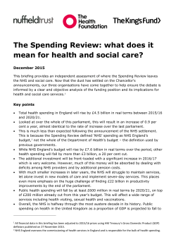 The Spending Review: what does it mean for health and social care?