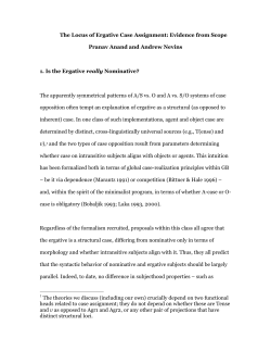 Is the Ergative really Nominative