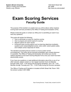 Faculty Scoring Guide