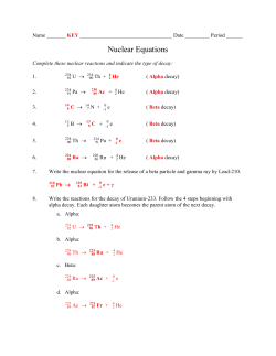Nuclear Equations KEY