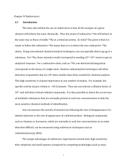 Chapter IV Radiotracers - Oregon State University