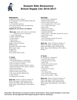 School Supplies - Iona Elementary School