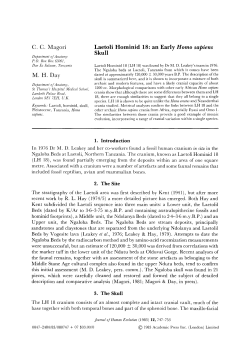 Laetoli Hominid 18: an Early Homo sapiens Skull 1. Introduction 2