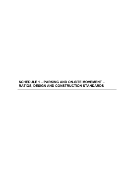 SCHEDULE 1 – PARKING AND ON-SITE MOVEMENT – RATIOS