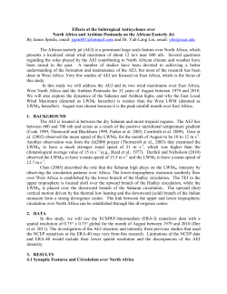 Effects of the Subtropical Anticyclones over North Africa and Arabian