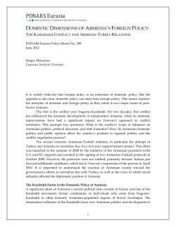 domestic dimensions of armenia`s foreign policy