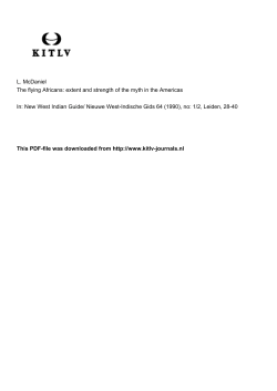 L. McDaniel The flying Africans: extent and strength of the myth in
