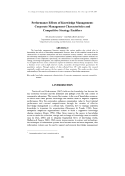 Performance Effects of Knowledge Management: Corporate