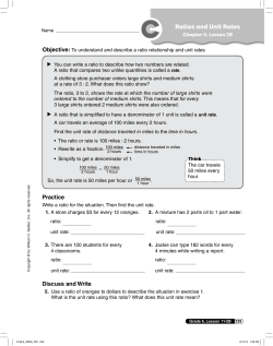 Ratios and Unit Rates