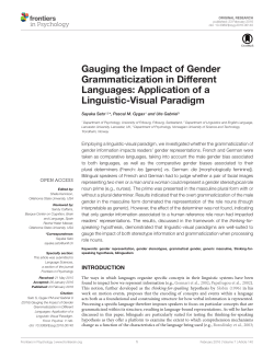 Gauging the Impact of Gender Grammaticization in Different