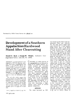 Developme:nt of a Southern Appa1achia.n Hardwood Stand After