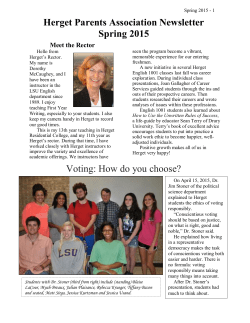 Herget Parents Association Newsletter Spring 2015 Voting: How do
