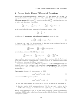 6 Second Order Linear Differential Equations