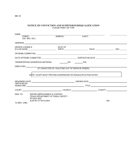 notice of conviction and suspension/disqualification