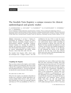 The Swedish Twin Registry: a unique resource for clinical