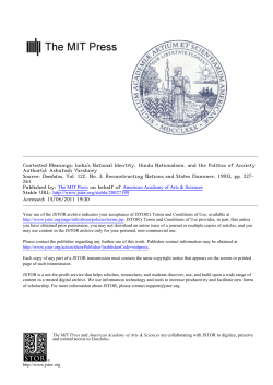 Contested Meanings: India`s National Identity, Hindu Nationalism