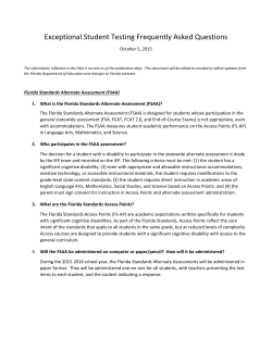 Exceptional Student Testing Frequently Asked Questions