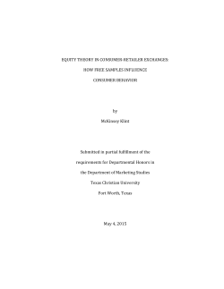 EQUITY!THEORY!IN!CONSUMER/RETAILER!EXCHANGES