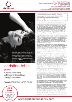 christine tobin - Right Tempo Agency