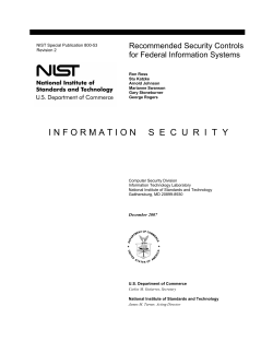 NIST SP 800-53, Rev 2. Recommended Security