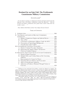 The Problematic Guant&aacute;namo Military Commissions