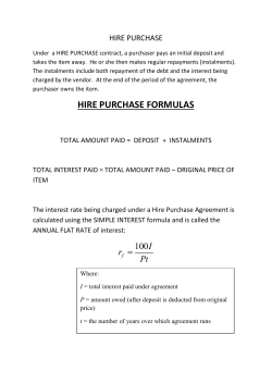 hire purchase formulas