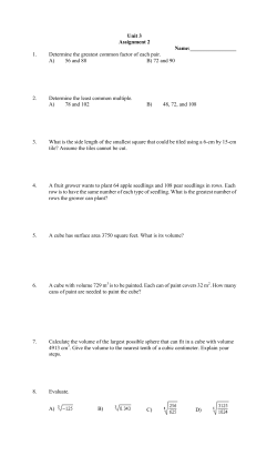 Unit 3 Assignment 2 Name: 1. Determine the greatest common factor