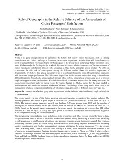 Role of Geography in the Relative Salience of the Antecedents of