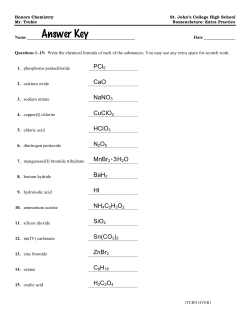 Answer Key - St. John`s College HS