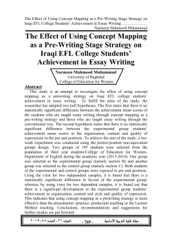The Effect of Using Concept Mapping as a Pre-Writing Stage