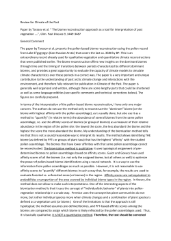 Review for Climate of the Past Paper by Tarasov et al. &ldquo; The biome