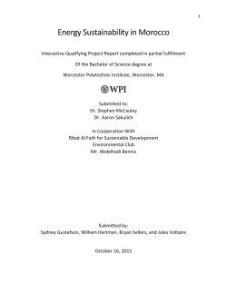 Energy Sustainability in Morocco - Worcester Polytechnic Institute