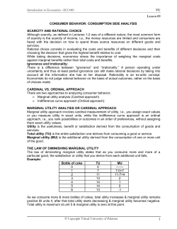 consumer behavior: consumption side analysis - VU LMS