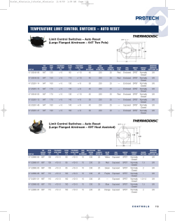 temperature limit control switches – auto reset