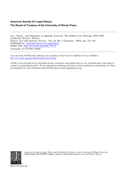 Law, Honor, and Impunity in Spanish America: The Debate over