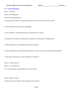 Thomas Jefferson Internet Assignment