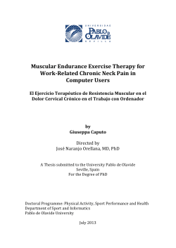 Muscular Endurance Exercise Therapy for Work
