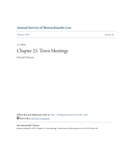 Chapter 25: Town Meetings - Digital Commons @ Boston College