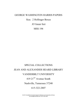 George Washington Harris - Vanderbilt Library