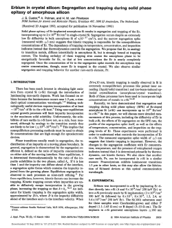 Segregation and trapping during solid phase epitaxy of