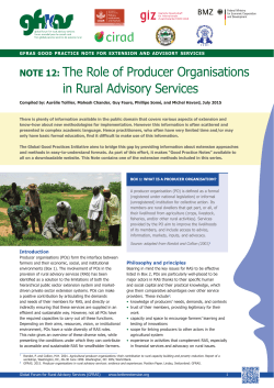 The Role of Producer Organisations in RAS