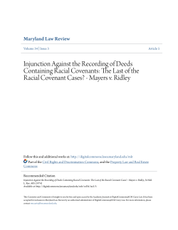 The Last of the Racial Covenant Cases?