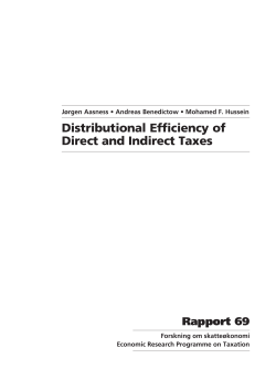 Distributional Efficiency of Direct and Indirect Taxes
