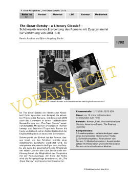 The Great Gatsby &ndash; a Literary Classic? &ndash; Sch&uuml;leraktivierende