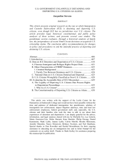 U.S. GOVERNMENT UNLAWFULLY DETAINING AND DEPORTING