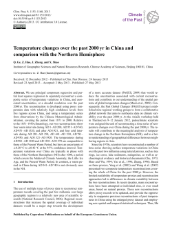 Temperature changes over the past 2000 yr in China and comparison