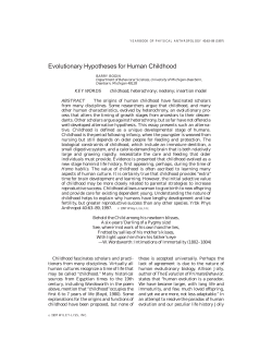 Evolutionary Hypotheses for Human Childhood