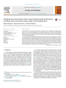 Handling data uncertainties when using Swedish energy