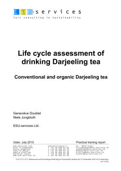 Life cycle assessment of drinking Darjeeling tea - ESU